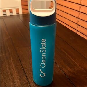 Blue Silicone Cover Glass Water Bottle